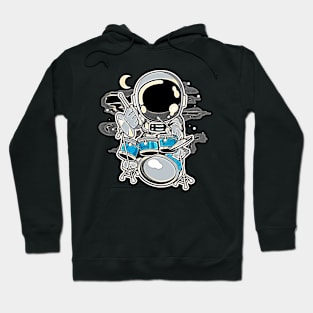 Astronaut Drummer • Funny And Cool Sci-Fi Cartoon Drawing Design Great For Anyone That Loves Astronomy Art Hoodie